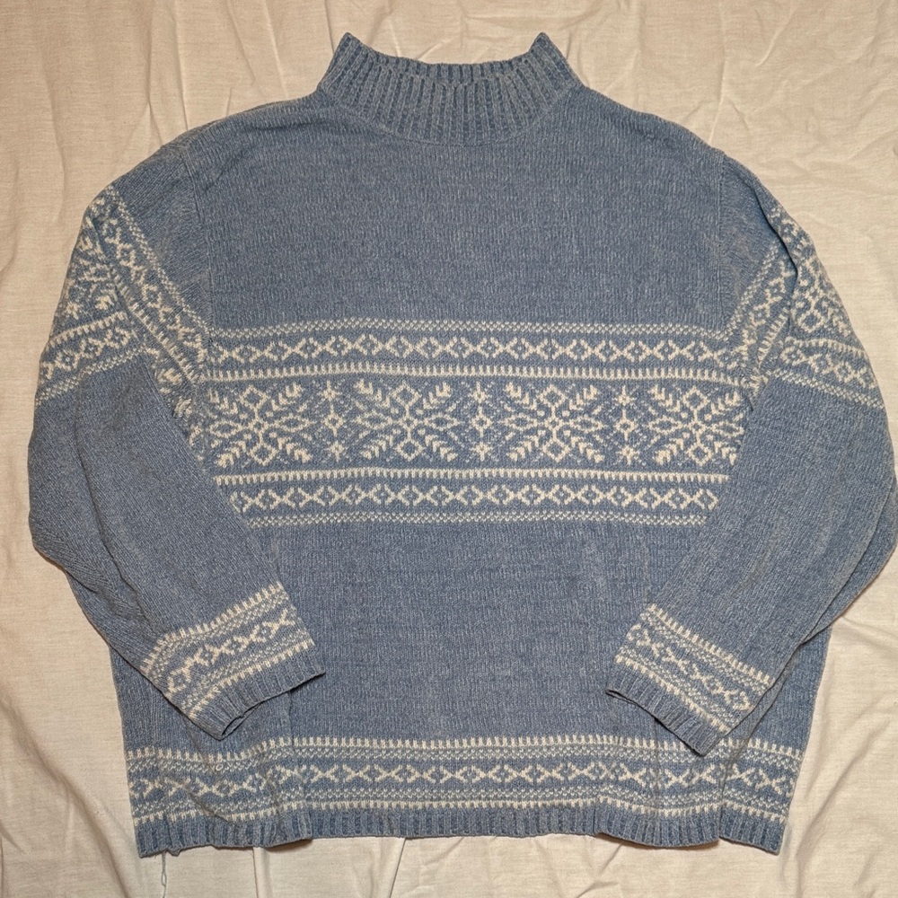 Light Blue Snowflake Sweater